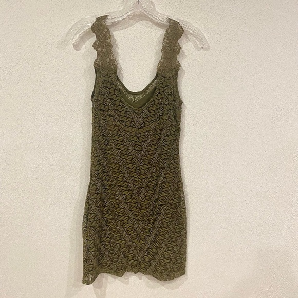 Free People Foiled Again Mini Dress Fairycore Lace Bodycon Y2K Size Medium EUC - Picture 6 of 6